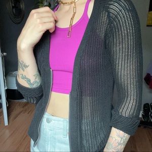 UO Fishnet Cardigan